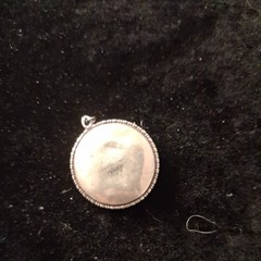 Antique Sterling Blue Morpho Butterfly Woman Horn Pendant England