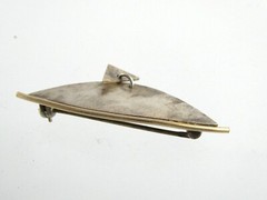 Artisan Signed AC 1996 Sterling Silver Modernist Brooch Handmade Pin 925 4.4g