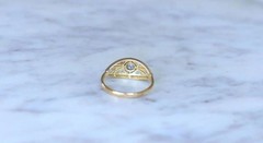 Vintage Style Art Deco Ring Lab Created Diamond Headband In 925 Silver Ring