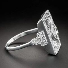 Art Deco 2CT Lab Created Diamond Starburst 14K White Gold Filled Christmas Ring