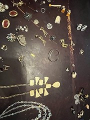 Untested Mixed Jewelry Lot, Vintage, Earrings, Necklaces, Rings, Cufflinks, More