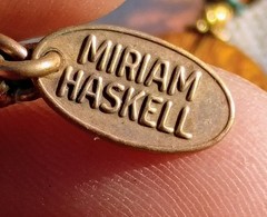Unique MIRIAM HASKELL Parure Earrings+ 54″Necklace Tortoise & Brass Filigree
