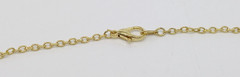Faux Jade Green Oval Cabochon Gold Tone Pendant Chain Necklace Rhinestone Accent