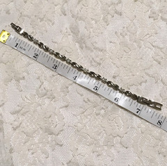 Vintage Anne Kein Chain Bracelet Silver Tone Rhinestone Accents Fold over