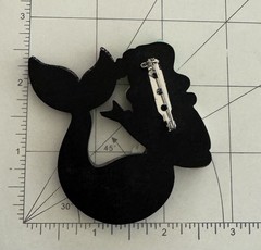Mermaid vintage style acrylic brooch pin