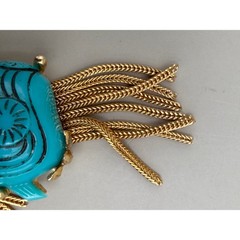 Vintage Signed Selro Selini Okina Noh Mask Brooch Pin