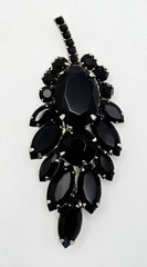 Vintage Juliana DeLizza and Elster Jet Black Rhinestone Brooch