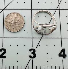 Vintage Unique Patriotic 1943 Mercury Dime Cutout Silver Ring US Coin Sz 6 3/4
