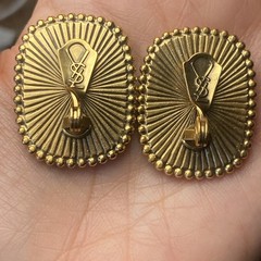 Vintage Rare YSL blue stoned & gold Toned Beautiful Earrings