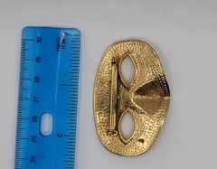 Vtg Mask with Clear Rhinestone Tear Brooch Pin Gold Tone 3D Masquerade Motif