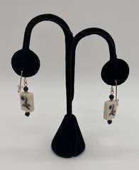 VTG Fabrications Mah-Jong Dangle Earrings 2” Drop Hand Painted 1990s/2000s NOS