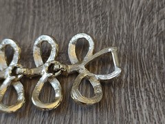 3 Piece Set Vintage Clip on Collar Bracelet Gold Tone AB Chunky Ribbon