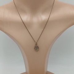 925 SJC Faith in God Necklace 18in Sterling Silver 3g Rope Chain Oval Pendant