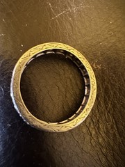 Art Deco Antique Eternity Band Diamond Ring Anniversary Wedding 18k white gold