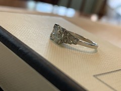 Vintage Estate Platinum Diamond Ring Size 7.5