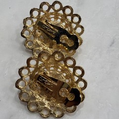 Vintage Classic Paolo Clip On Gold Tone Faux Pearl Earrings 2 Pair