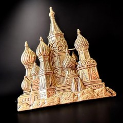 JJ Jonette Cathedral Brooch Gold Tone Vintage Russian St Basil Pin Signed
