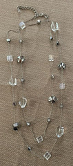 Premier Design Silver Tone Multishape Acrylic/Glass Crystals Metal Necklace