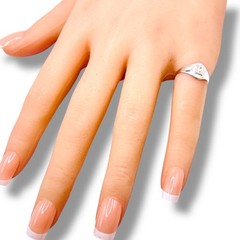 Initial Letter L Signet 925 Sterling Silver Child Baby Woman Pinky Ring Size 3