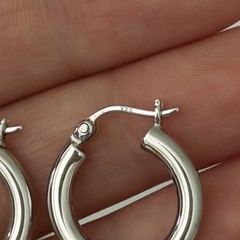 925 Sterling Silver Shiny Huggie Hoop Earrings