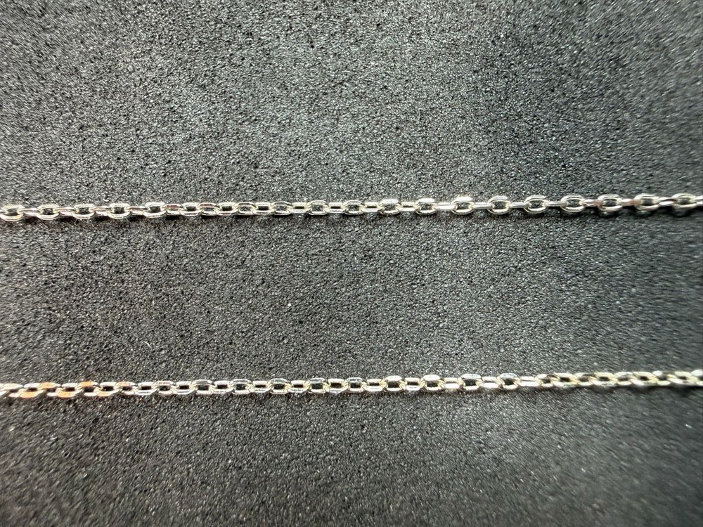 1.03g Vintage Sterling Silver 925 Adjustable Cable Chain Necklace 17 in