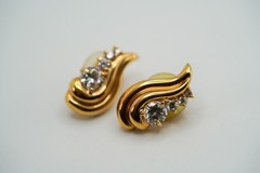 Vintage KREMENTZ Cz Stud Dangle Earrings 2.2cm JB39