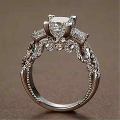 1.75Ct Princess Lab Created Diamond 14K White Gold Finish Anniversary Gift Ring