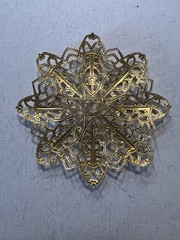 Vintage Brass Filligree Stamping 22K Gold Plated from Famous Maker