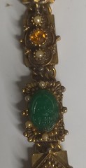 Vintage Goldette Unsigned Slide Link Bracelet Victorian Revival As Is