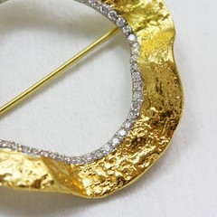 20K Yellow & White Gold .48 cttw Diamond Converted Vintage Brooch