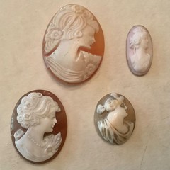 Lot of 4 Unmounted Antique & Vintage Carved Shell Cameos – SALE PRICED