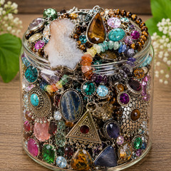 Mystery Jar Mixed Jewelry Lot Ethnic Vintage NO JUNK ALL WEARABLE 10 pc