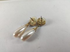 Vintage LAGUNA FAUX PEARL Necklace & Earring Set in Silver Tone
