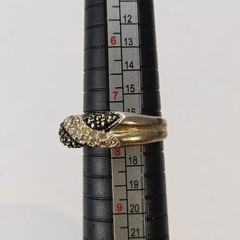Sterling Silver Ladies Ring Marcasite & Clear CZ Pave Braided 2-tone Sz 7.5