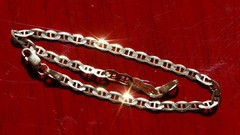 10k yellow gold bracelet 7.0″ anchor / mariner link chain vintage 1.50gr N3095A