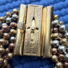 Vintage 1930s Art Deco multi-strand ball chain necklace and bracelet set.