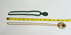 6 Vtg Necklace Pendant Lot Chunky Costume Owl Gold & Silver Tone Statement