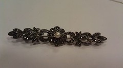 Sterling Silver brooch with pearl and marcasite