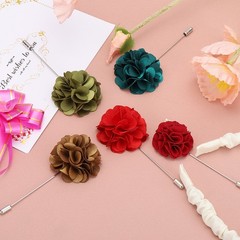 Flower Boutonnieres Pin Lapel Pin for Men Camellia Flower for Suit Wedding Gold