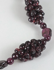 Vintage Garnet Cluster Beaded Necklace 32 In Continuous No Clasp