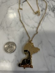 Vintage Snoopy Necklace Pendant Gold Plated Peanuts Cartoon Dangle Dog Peanuts