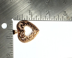 DAVID SIGAL 925 Silver Rose Gold Plated Open Swirl Love Heart Pendant PT4024