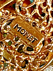 Vintage Monet Glamorous Victorian Style Gold Fashion Brooch