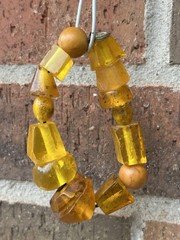 VTG Genuine Amber Chunk Necklace & Bracelet Fossilized Bug Debris Unique Beaded