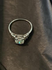 Vintage Estate Platinum Diamond Ring Size 7.5