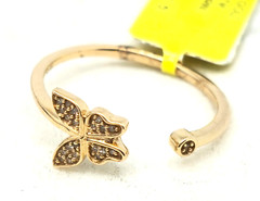 Women Girl Kid Solid 10K Yellow Gold BUTTERFLY Genuine Nat Diamond Dainty Band