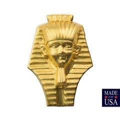Raw Brass Egyptian Pharaoh Head Stampings 29x21mm (2) mtl106