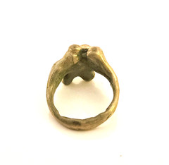 Vintage Bronze Free Form Family Shape MCM Ring Size 4