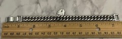 Silver Tone Chain Vintage Bracelet Lock No Key Jewelry XU-43