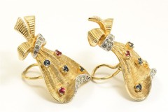 Vintage High End Crystal Rhinestone Art Deco-style Clip Earrings